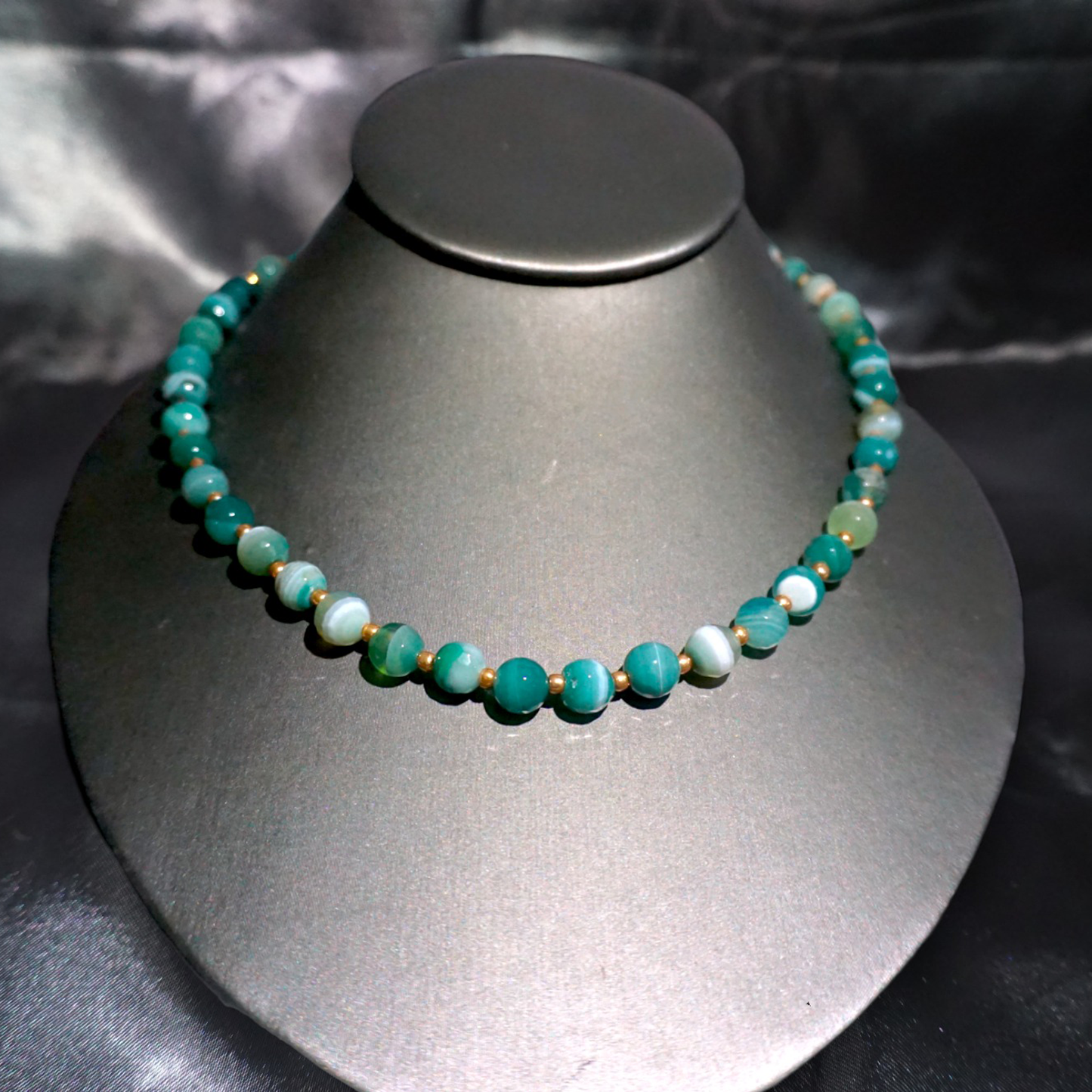 Green Banded Agate Necklace